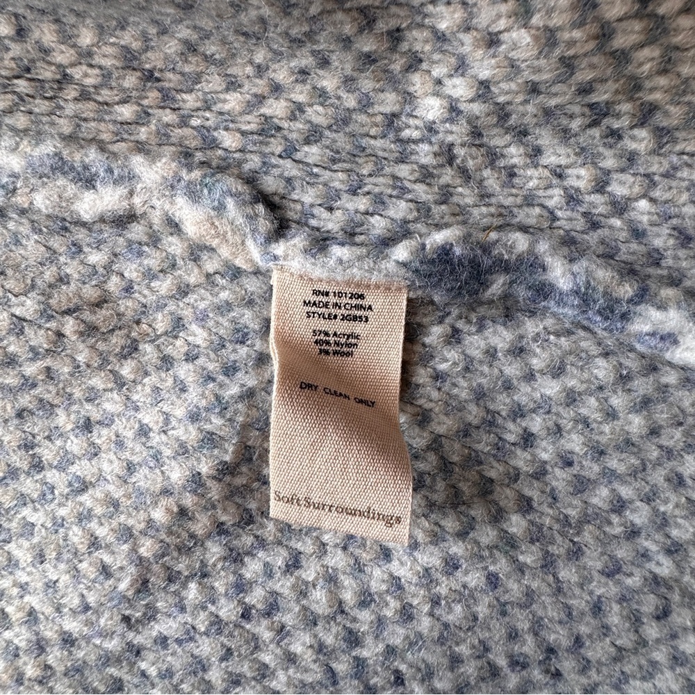 Soft Surroundings Barra Wool Cardigan Size Sm Medallion Fair Isles Cottagecore - Picture 11 of 11